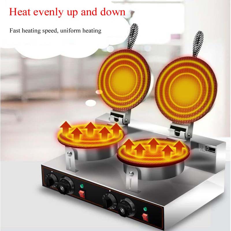 Commercial Double Round Waffle - Waffle Cone Maker review and price